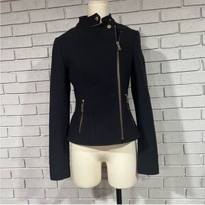 Ann Taylor Women’s Navy Cropped Moto Jacket